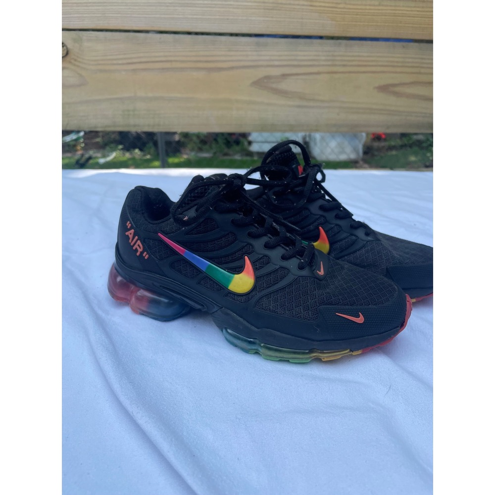 Nike Air Max Black Rainbow Multi-Color Mesh Sneakers US 7 849560-001